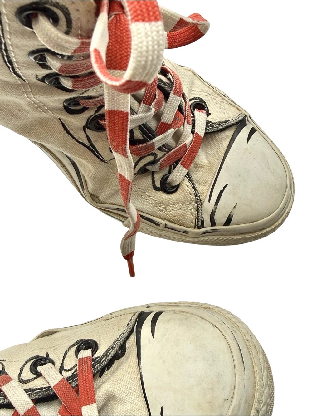 Converse x Dr. Seuss Cat in the Hat High Top Sneakers White Canvas Men’s 8 - Picture 8 of 16